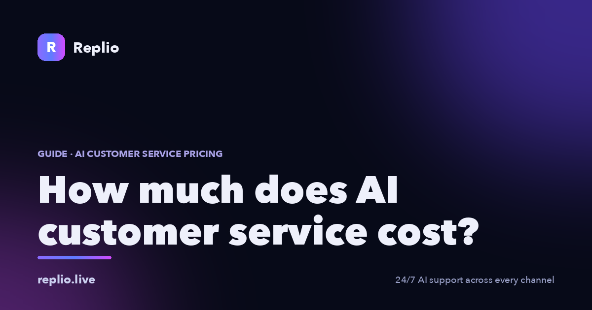 How much does AI customer service cost? — a Replio guide to AI support pricing models, the line items on the bill, and the hidden fees to check.