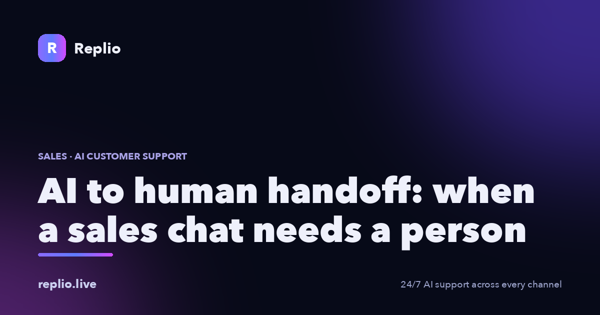 AI to human handoff: when a sales chat needs a person — the escalation signals, timing and context that decide whether a deal survives the transfer.