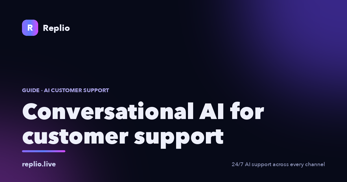 Conversational AI for customer support — a Replio guide to AI that understands plain-language questions and answers them 24/7 across WhatsApp, Instagram, Telegram and the web.