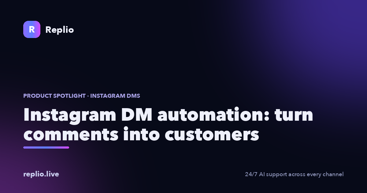 Instagram DM automation: turn comments into customers, with automatic DM replies and comment-to-DM for Instagram business accounts.