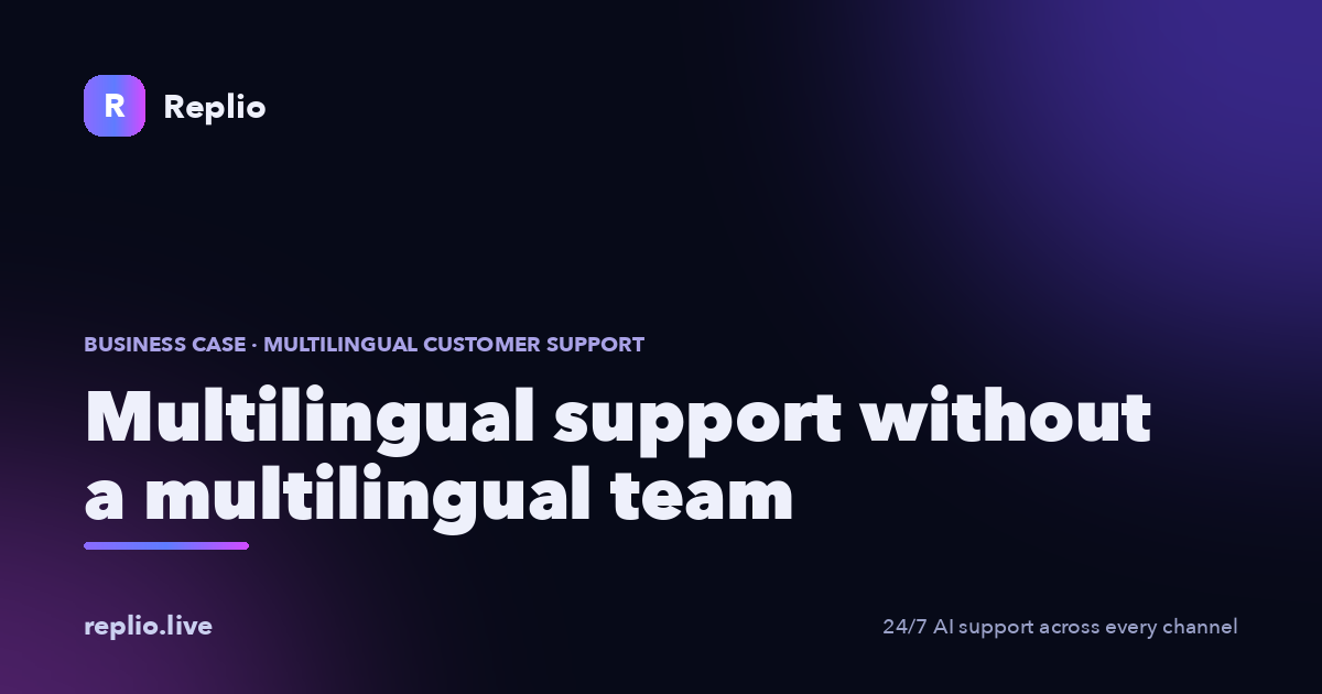 Multilingual support without a multilingual team, a Replio guide to covering more languages without hiring one agent per language.
