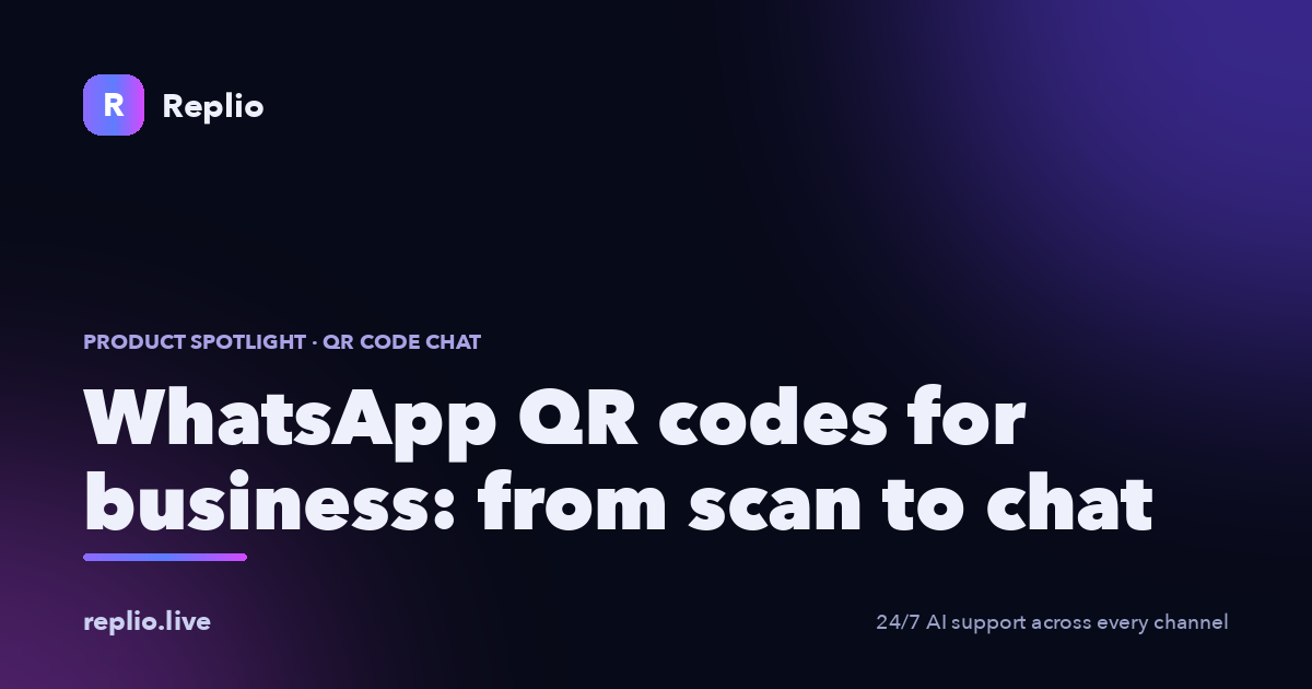 WhatsApp QR codes for business: from scan to chat. How a trackable QR code on a shopfront, receipt or menu opens a conversation your AI agent answers.