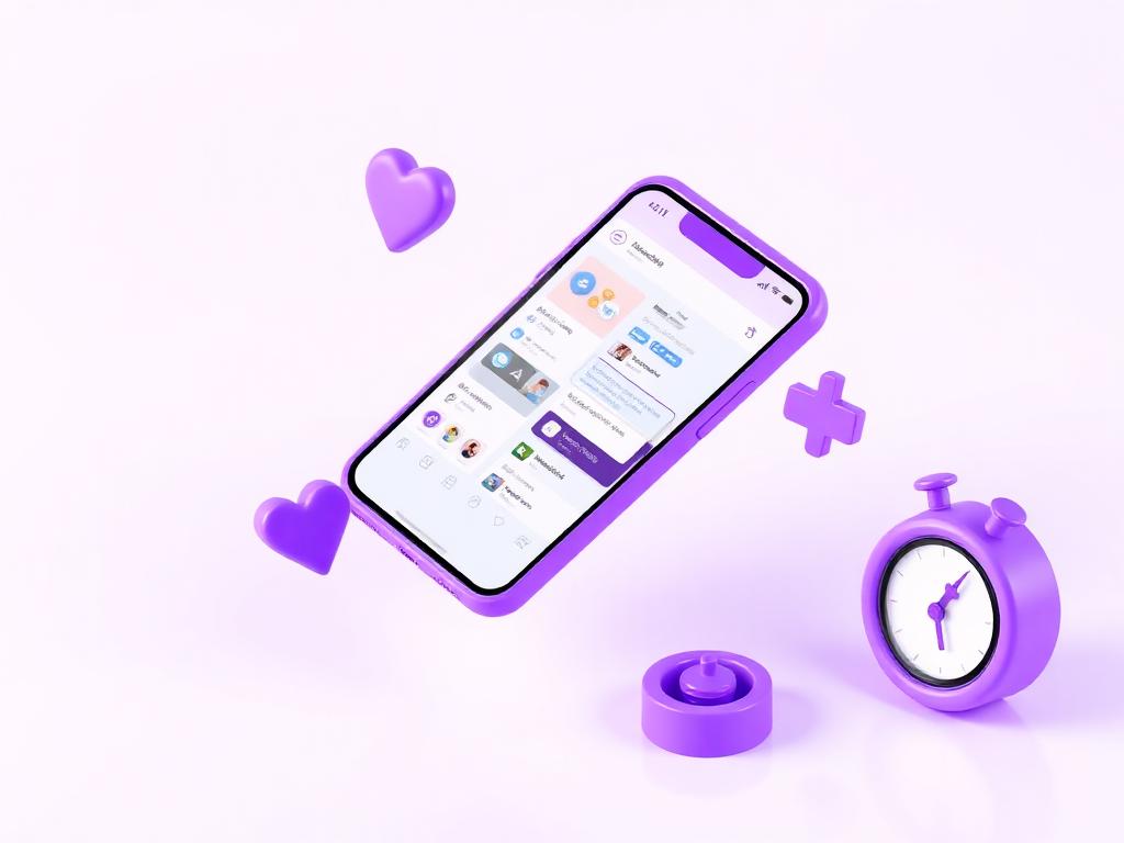 Phone showing social media posts and a scheduling calendar